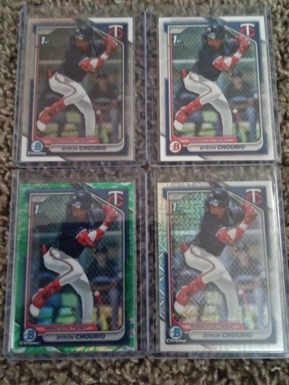 Byron Chourio Baseball Card Lot - Multi-Color Bowman Chrome (4 Cards)